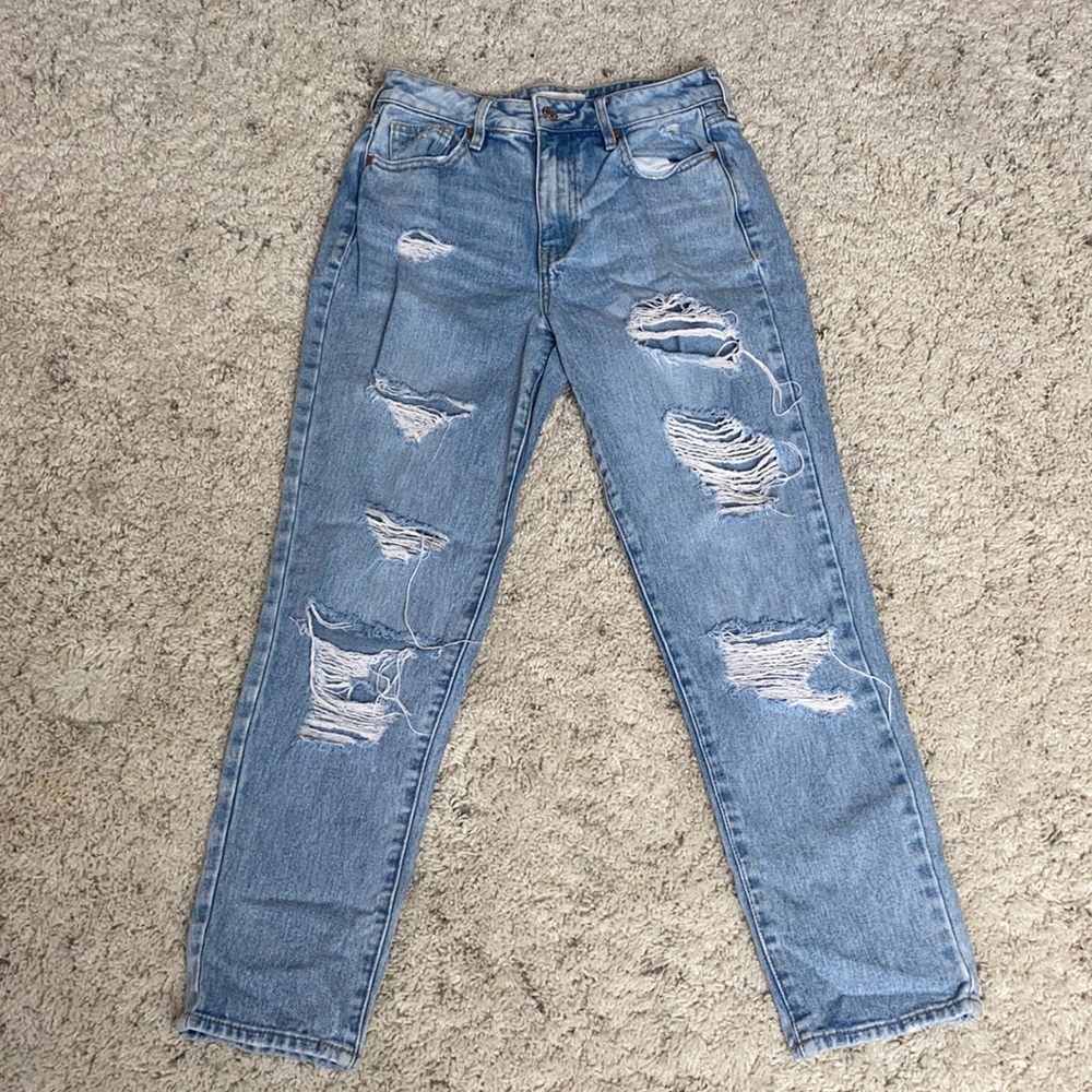 light wash, pacsun mom jeans, size 25